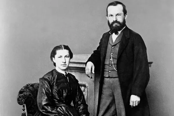 Gottlieb Daimler en zijn vrouw Emma Kurz, 1875